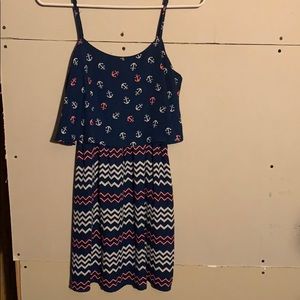 Blue, pink and white sailor dress